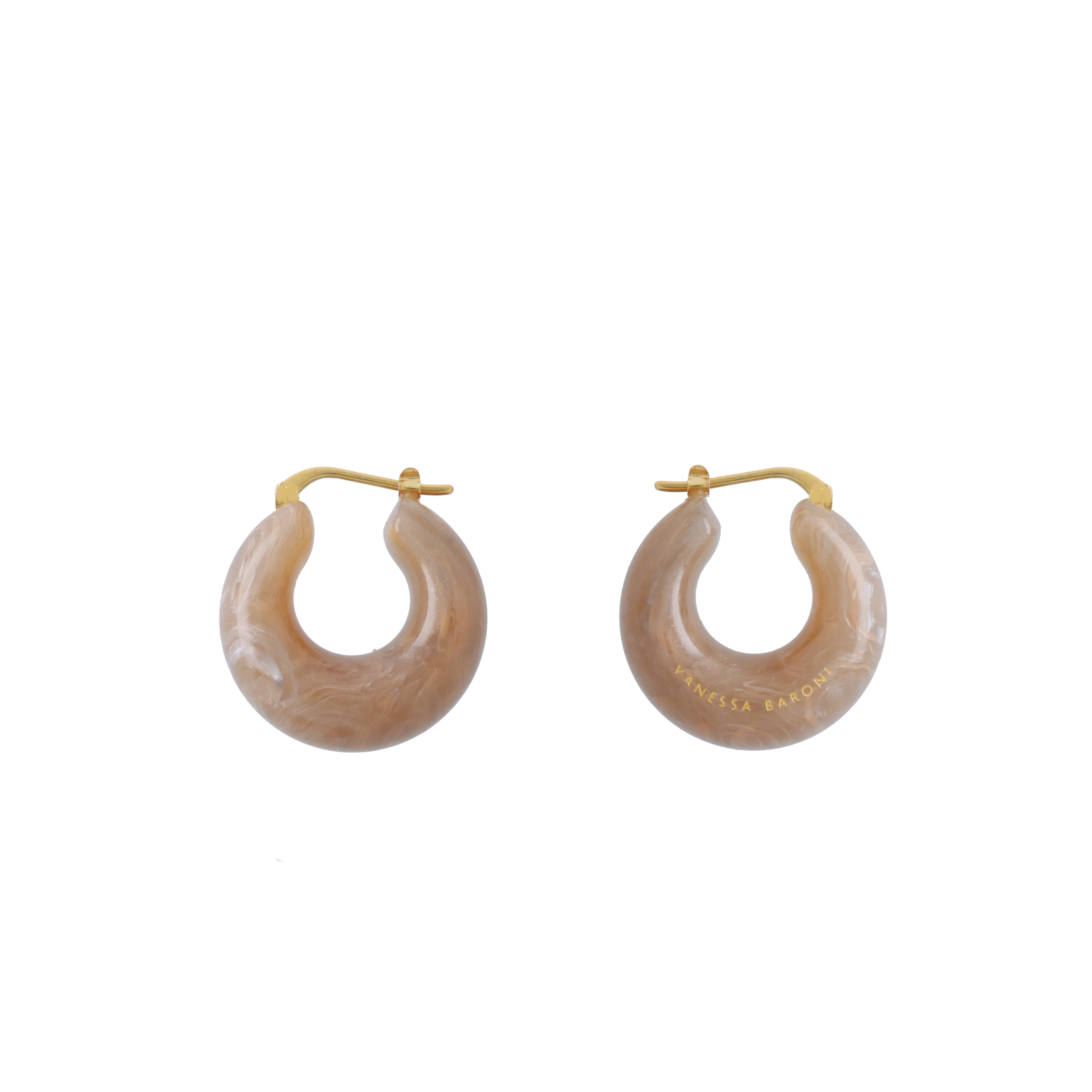 Circlet Earring Biancone Marble