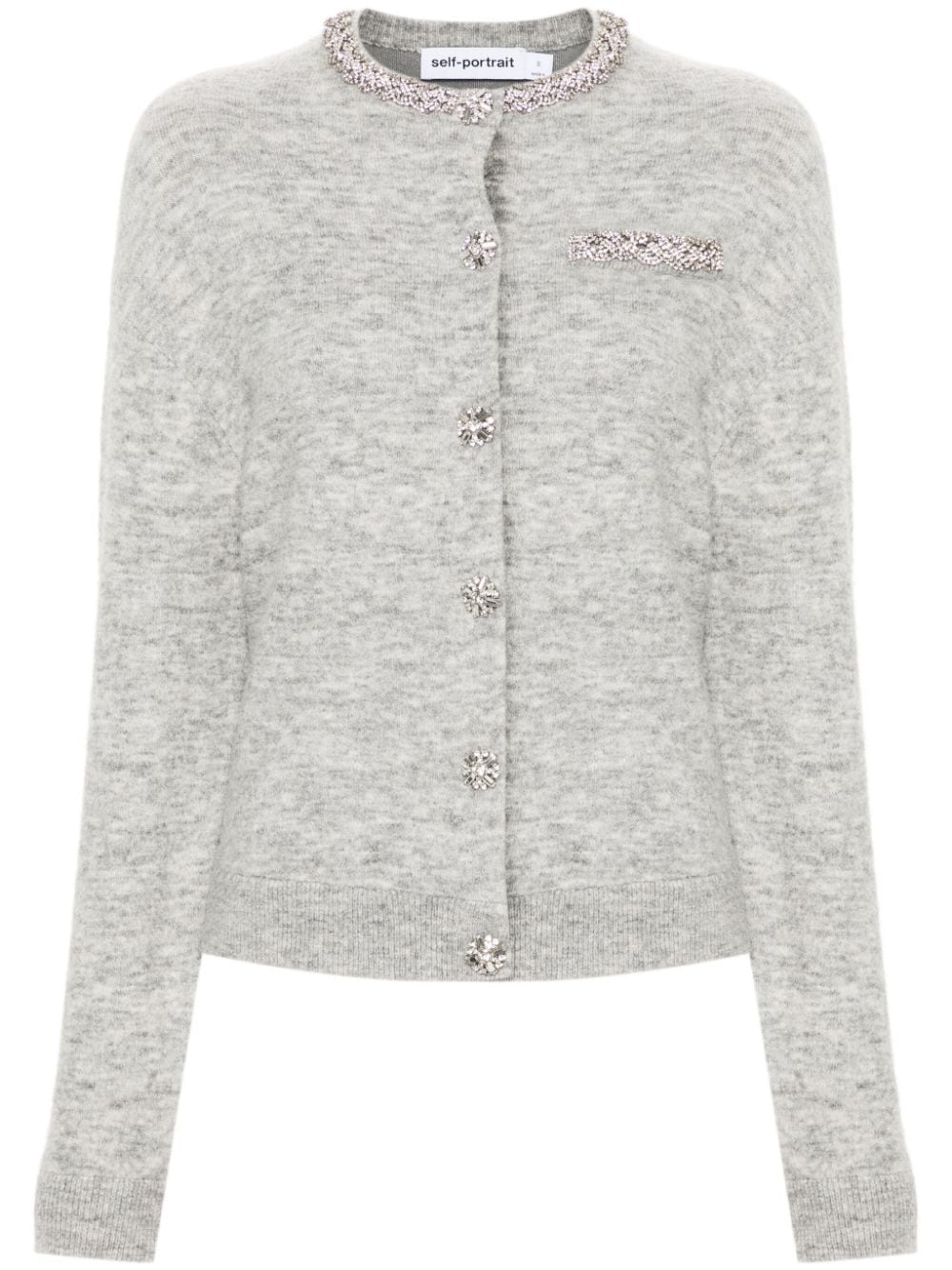 Melierte Strickjacke