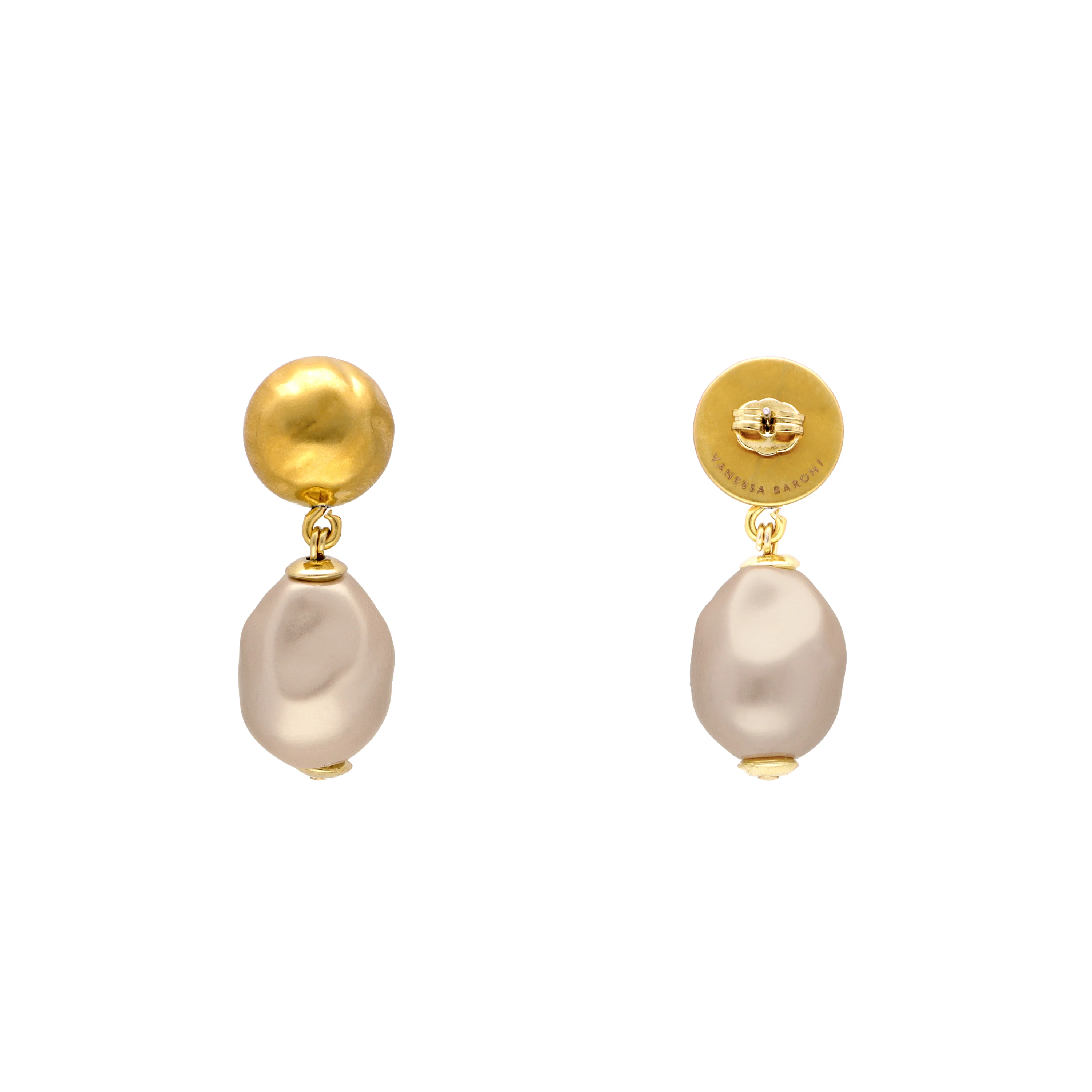 Organic Pearl Earring Champagner Pearl