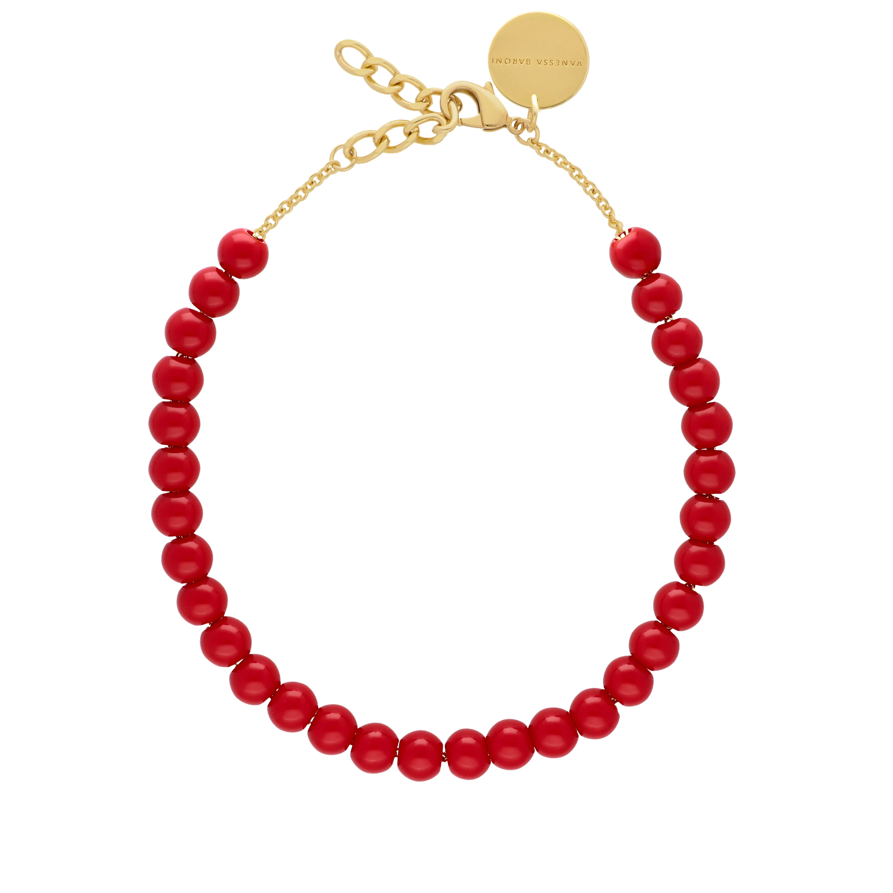 Mini Beads Necklace Scarlet Red